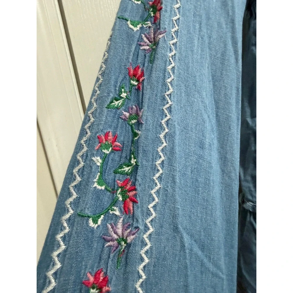 Lucky Brand chambray tiered